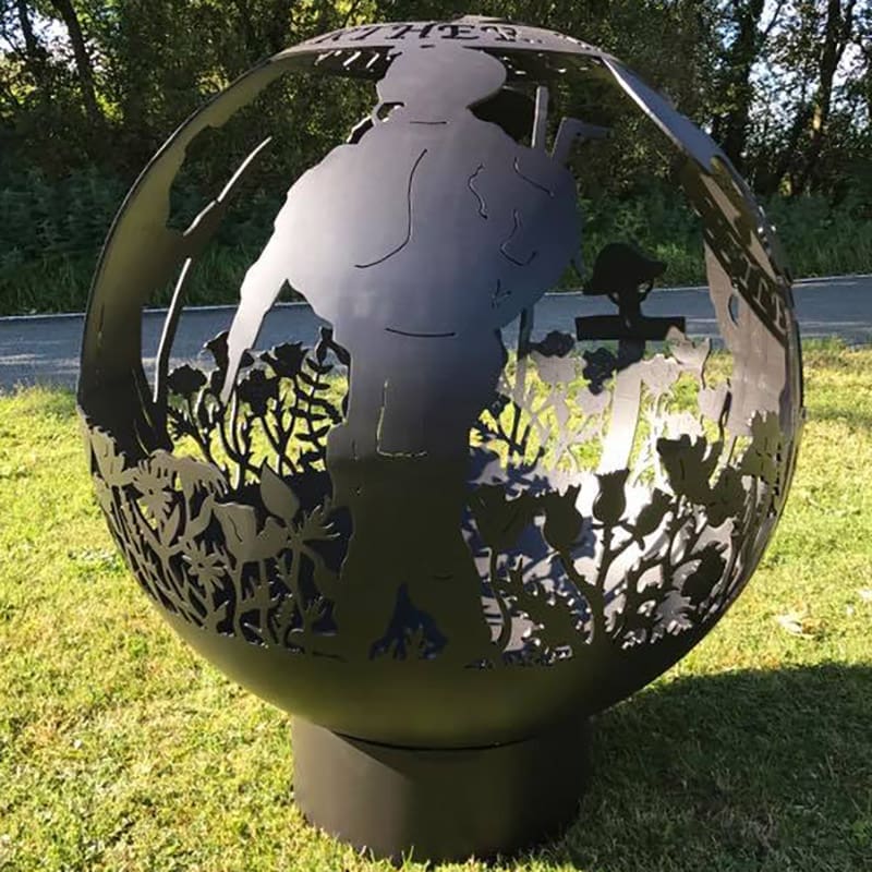 remberance solider fire bowl with cross