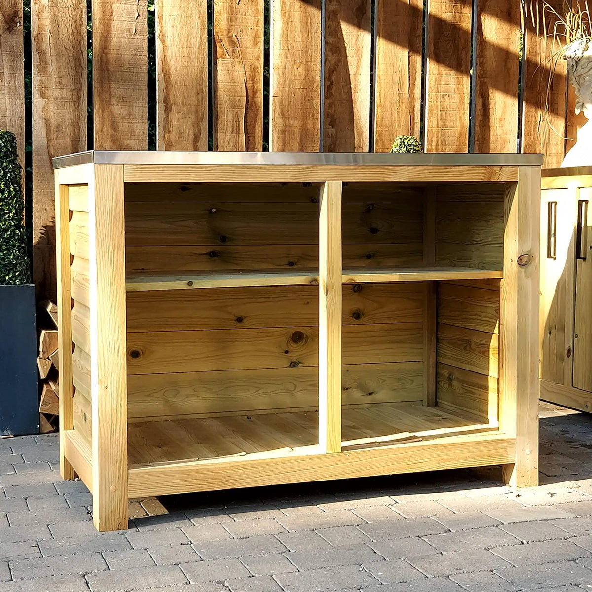 Rustic Outdoor Kitchen Shelf Unit - warriorgarden
