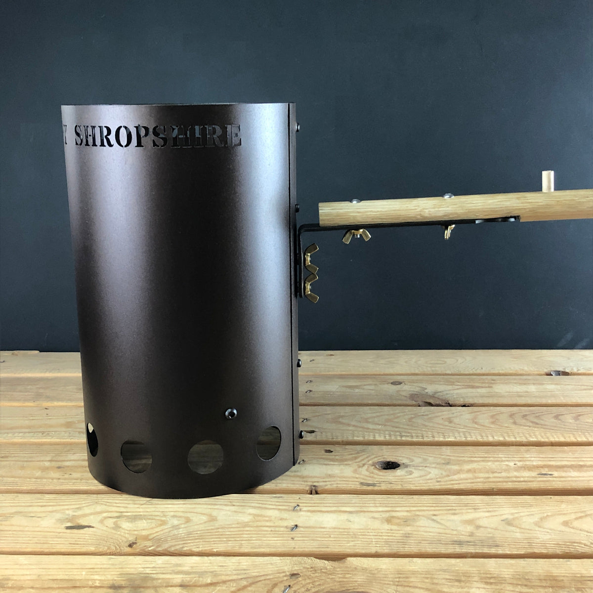 Charcoal Chimney with Oak Handle - warriorgarden