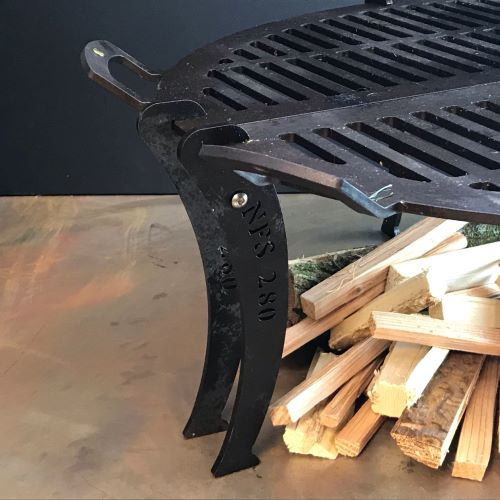 24" Black Iron split BBQ Chapa - warriorgarden